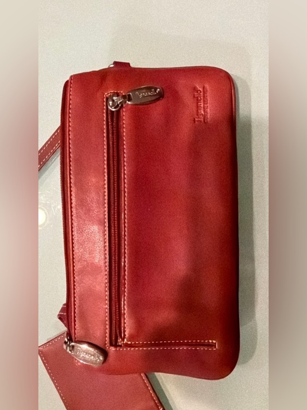 Tignanello Red Leather Wristlet Clutch/wallet- buttery soft - Picture 6 of 8